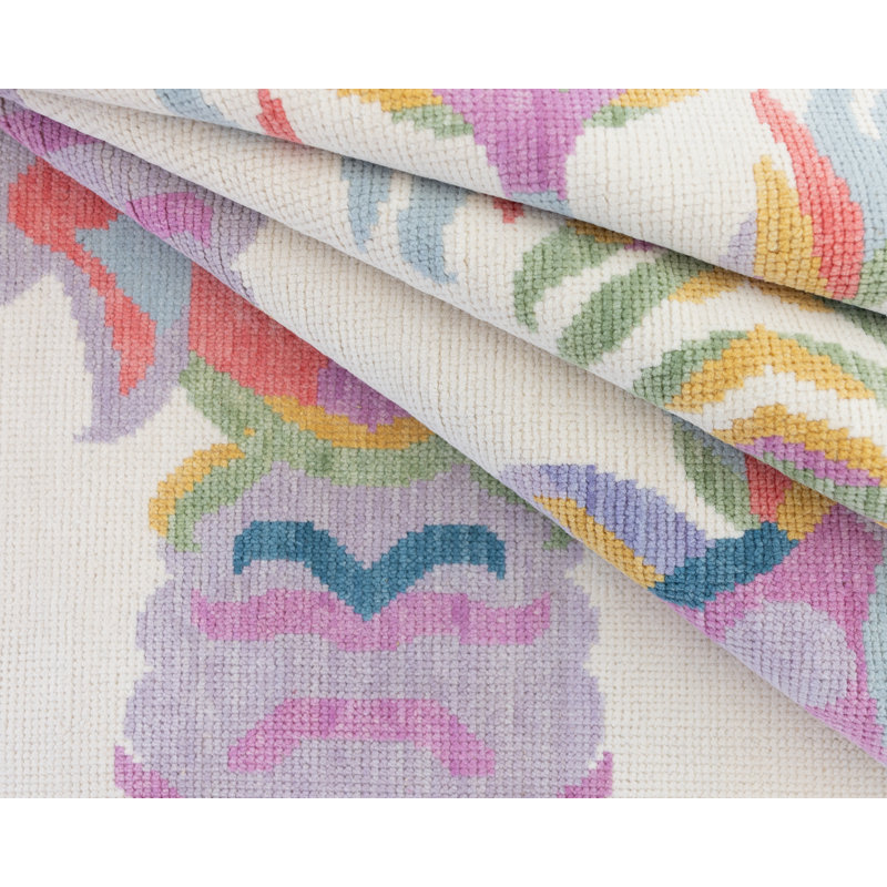 Evie White Modern Oushak Rug, Square 10'