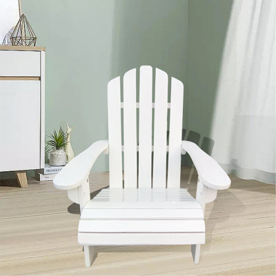 Outdoor Or Indoor Wood Children Adirondack Chair,White