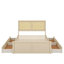 Lit plateforme en rotin avec quatre tiroirs de rangement-24144657-24144656