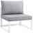 Modway Fortuna Aluminum Outdoor Patio Armless Chair-365024392