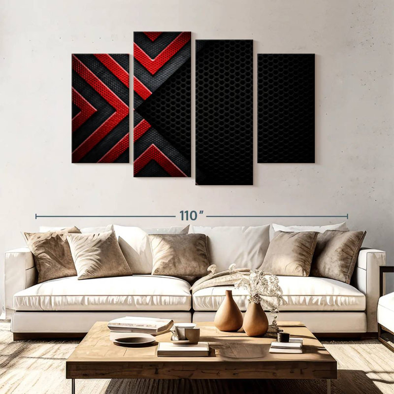 Avery Red Black Abstract, 54" H x 84" W