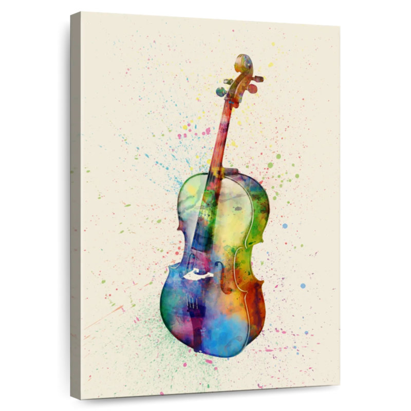 Cello Abstract Watercolor I, H 45 po x l 30 po