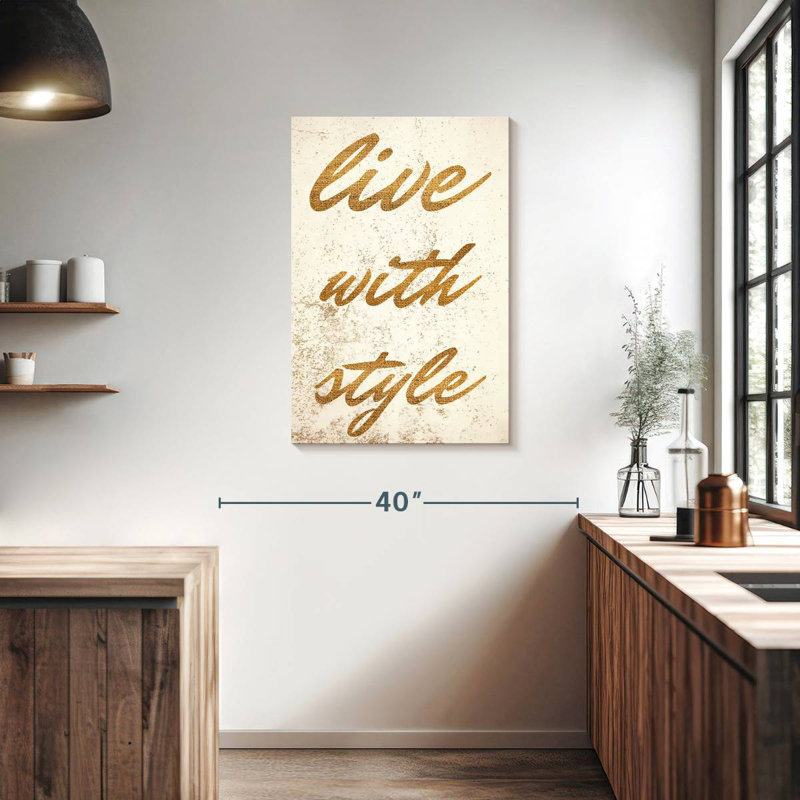 Tergel Live Stylishly Typography, 36" H x 24" W