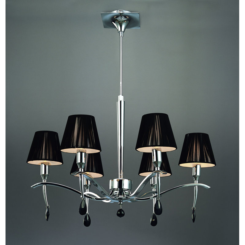 Lustree classique/traditionnel 6 lumières ombrée Daina, H 19 po x l 26 po x P 26 po