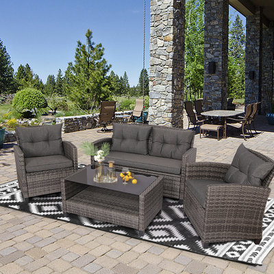 Iyaad 8 - Person Patio Conversation Set with Cushions