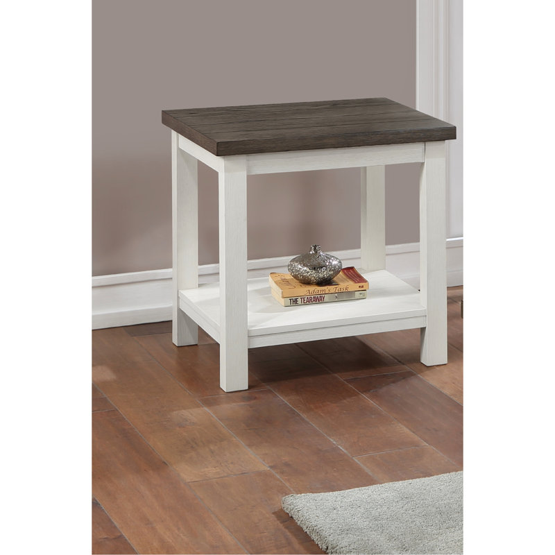 Table de bout carrée ultra-moderne en bois brun et blanc, pour le salon, solide dans l'espace, populaire