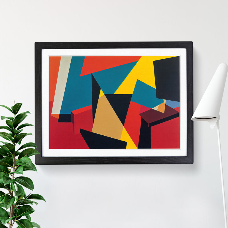 XH1022-6194X Modern Suprematism Art Vol.4 - Single Picture Frame Print, 46cm H x 64cm W x 2cm D, Black Framed