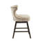 37"H Charcoal Fabric Swivel Counter Stool - Solid Wood Legs, Silver Trim Seat Stool, No Auto Return Swivel, Matte Protection-719211281-719211280