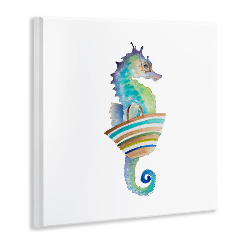 «Summer Ready Seahorse», art mural sur bois par Lanie Loreth