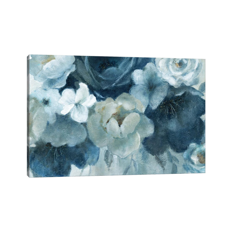 «Blue on Blue» par Carol Robinson - reproduction d'art sur toile tendue, H 8 po x l 12 po x P 0,75 po
