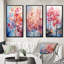 «Pink and Blue Trees Field Pointillism VI», 3 pièces sur toile-462278054-462278055