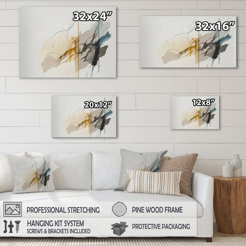 «Mustard Yellow Secrets», reproduction sur toile, H 30 po x l 40 po x P 1,5 po, Toile tendue