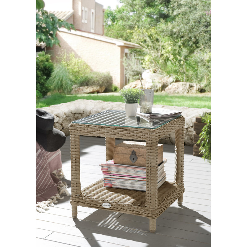 Kinney Rattan Coffee Table, Beige