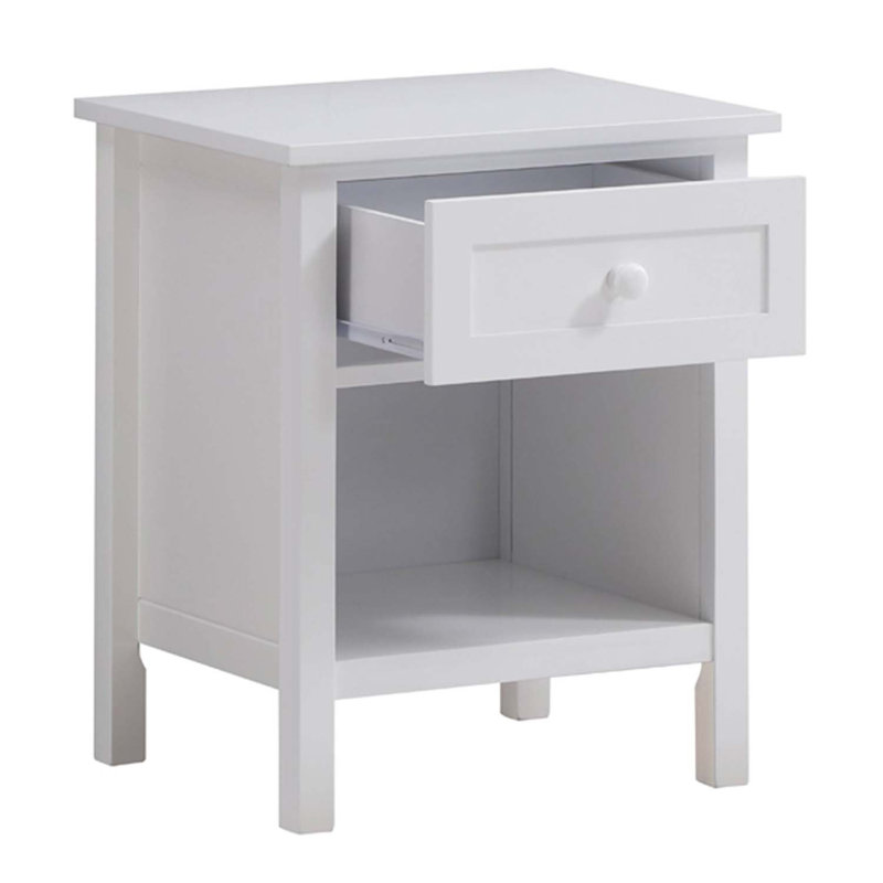 Table de chevet Lolanda, finition blanche