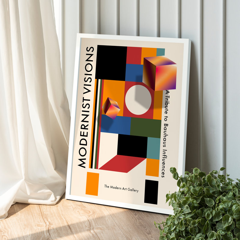 Z Studio Bauhaus, affiche Mid Mid Modern, Cadre blanc
