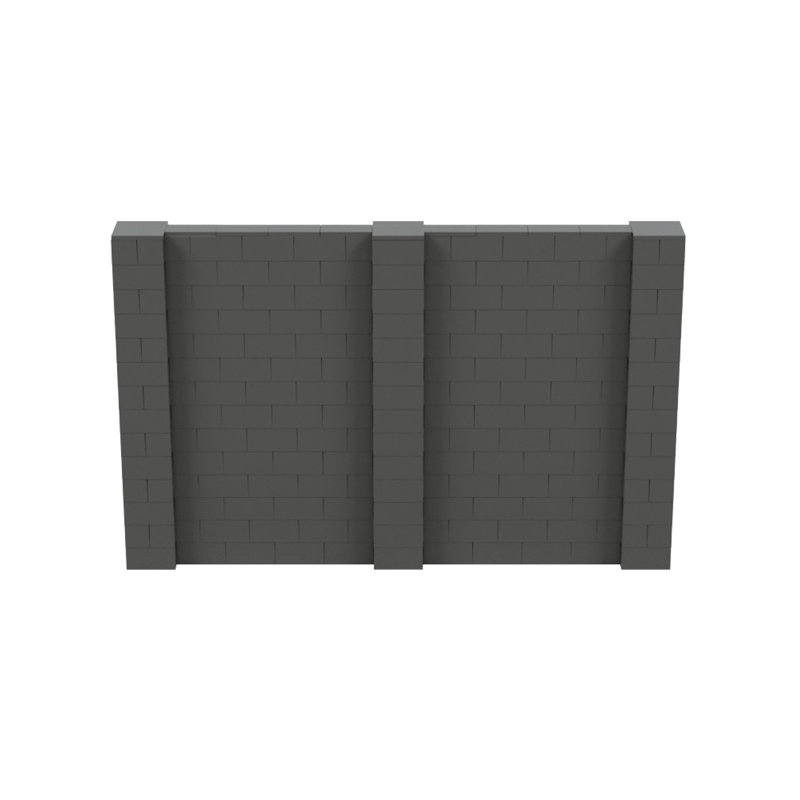 Ensemble mural de blocs géants 7 'T, H 84 po x l 132 po x P 12 po, Gris foncé