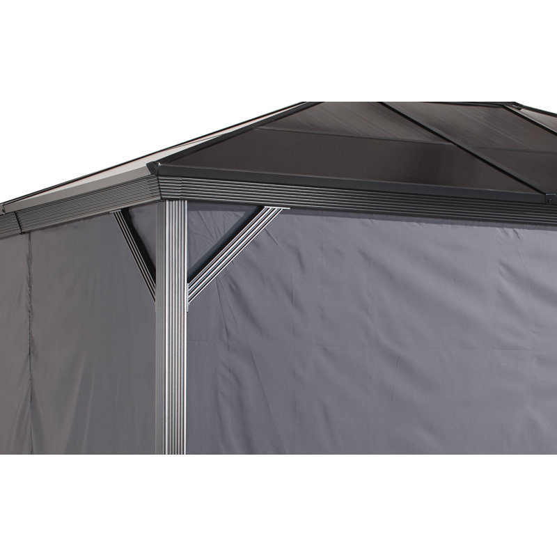 Gray Polyester Outdoor Gazebo Privacy Curtains