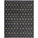 Hand-Knotted High-Quality Black and Beige Area Rug