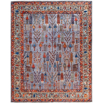 Raffin One-of-a-Kind Hand-Knotted Area Rug - Gray, 8' 1" x 10' 1"