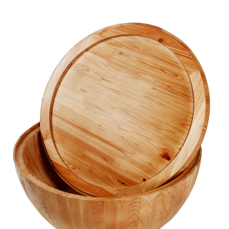 Ceferino Coffee Table,Bucket Shaped Storage Table,Wood Frame, 17.72" H x 31.5" L x 31.5" W, Natural