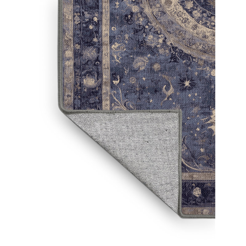 Machine Washable Purple Area Rug, Square 5'