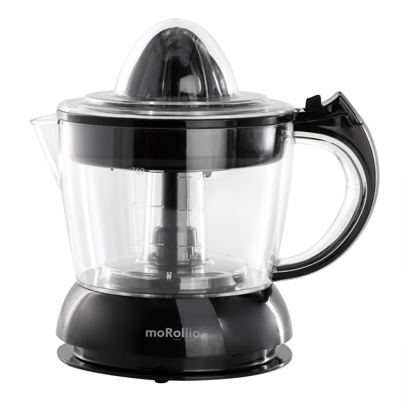 moRollio 24 Ounce Compact Electric Citrus Juicer in Black, Black