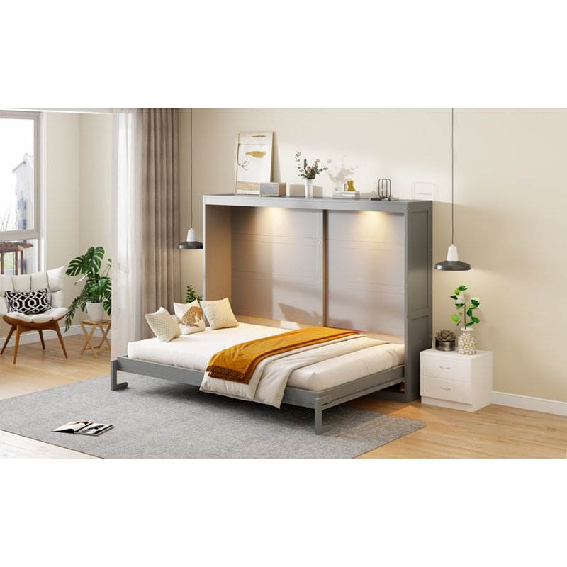 Lit avec DEL - idéal pour les chambres confortables et confortables, Gris