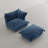 Plush Navy Upholstered Chenille Accent Chair with Oversized Cloud Cushions and Movable Ottoman-50274750