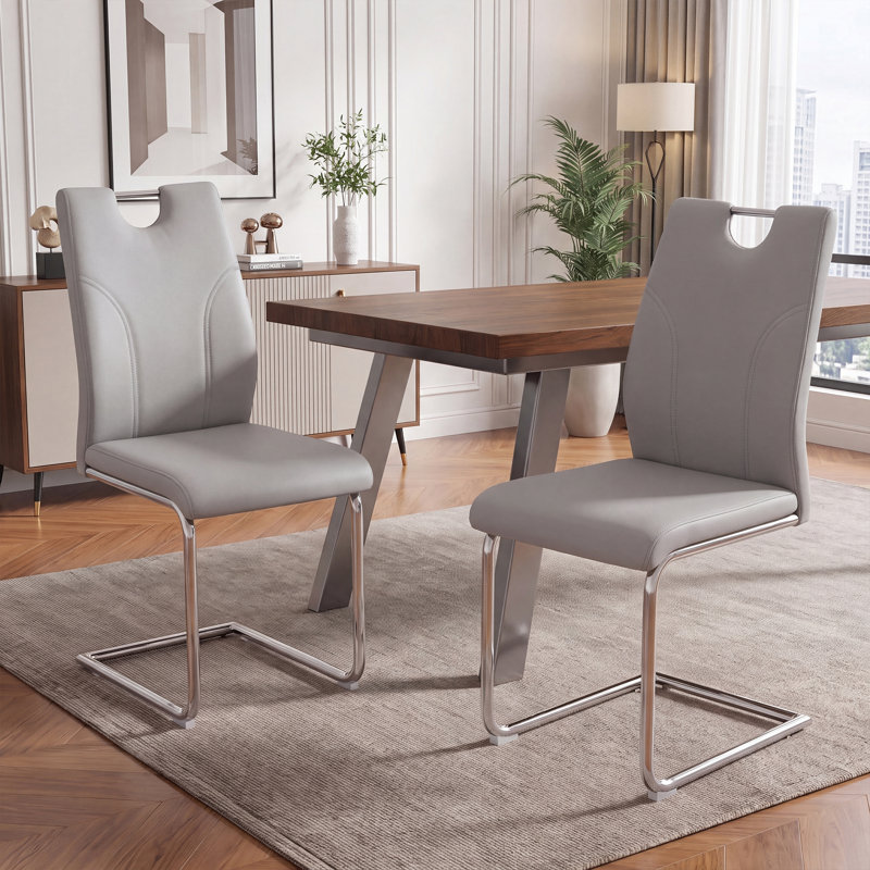 19 " H Upholstered Side Chair, Gray