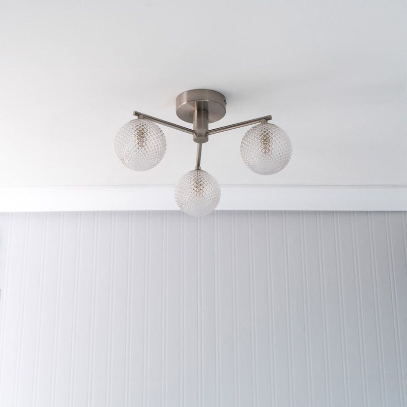 Courtany Glass Semi Flush Mount, No