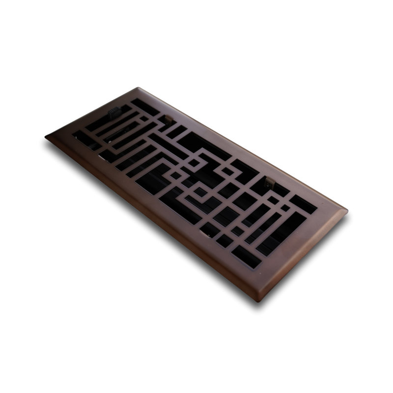 Registre de fixation en métal pour plancher / mur, Bronze huilé, L 10 po x l 2 po x H 2,75 po