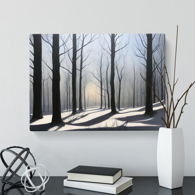 Winter Forest Art Painting - Wrapped Canvas