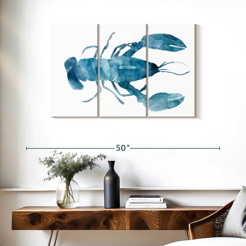 Turquoise Blue Lobster, 24" H x 38" W