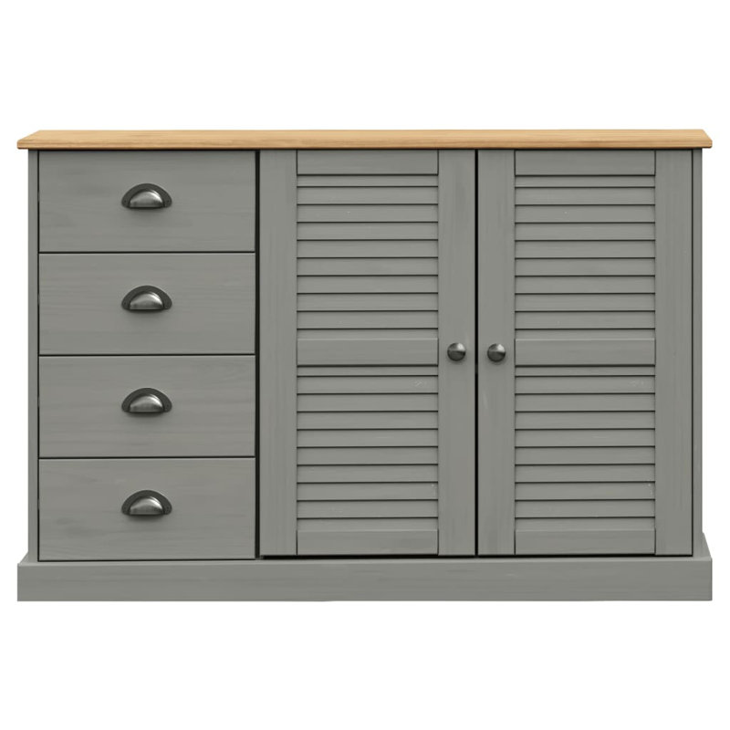 Peoa 113cm Solid Wood Sideboard, Grey