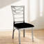 Ensemble de 2 chaises d'appoint contemporaines à dossier en échelle avec sièges en microfibre moelleux, finition noire et argentée
