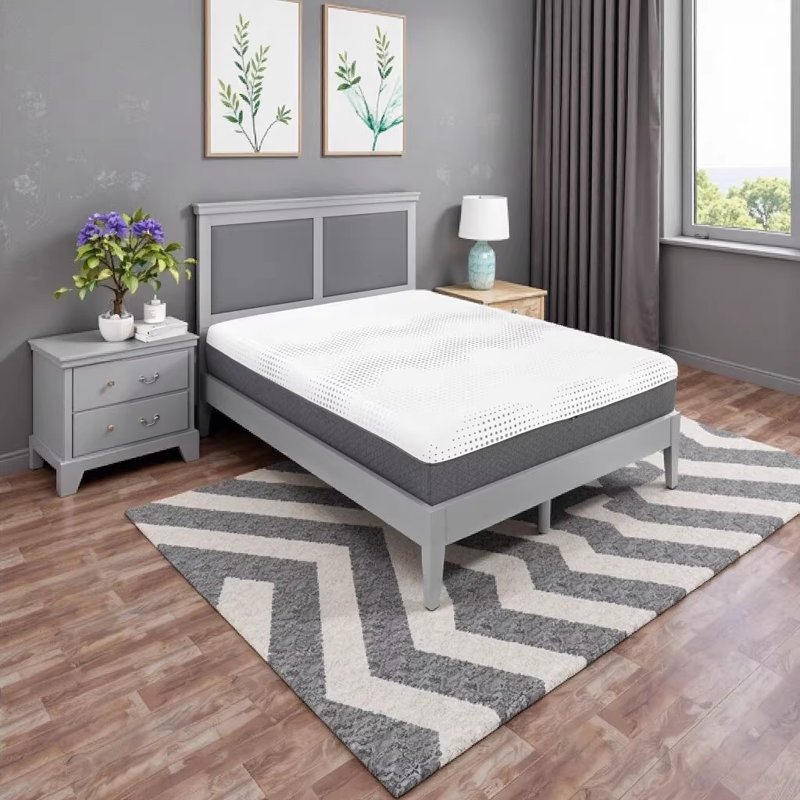 12" Full Mattress Green Tea Gel-Infused Memory Foam Hybrid Mattress with Plush Foam Pocket Coils, Mattress in a Box for Comfortable Sleep