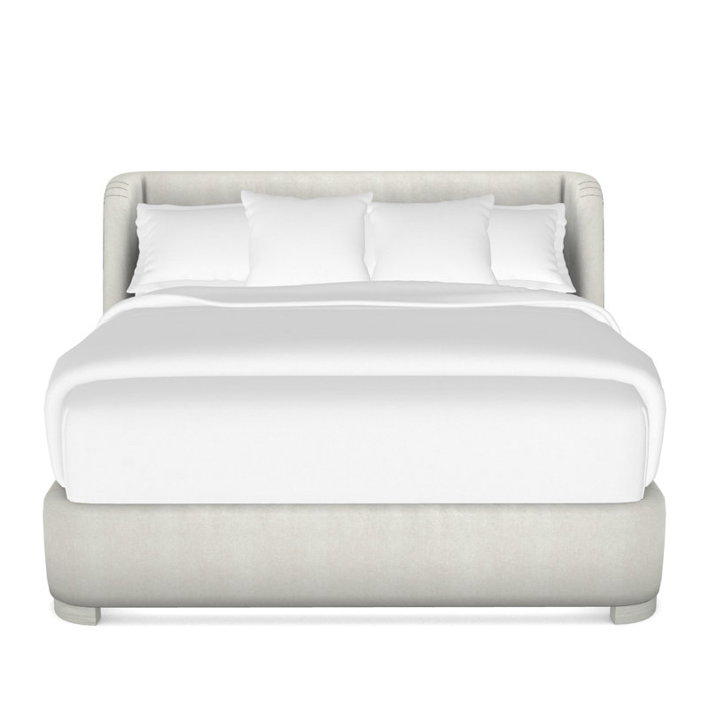 Tansy Solid Wood Wingback Bed, King, Casa Blanca, Trippy Coconut