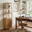 Armoire de rangement au sol en bambou naturel écologique à 4 niveaux avec porte à volets ventilés et dispositif anti-surmatelas pour salle de bain de petit espace
