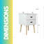 Nitul Bedside Table with 2 Drawers, Wooden Legs, End Side Sofa Tables Bedroom Living Room