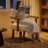 Daniel Beige Suede Cushioned Solid Wood Armchair