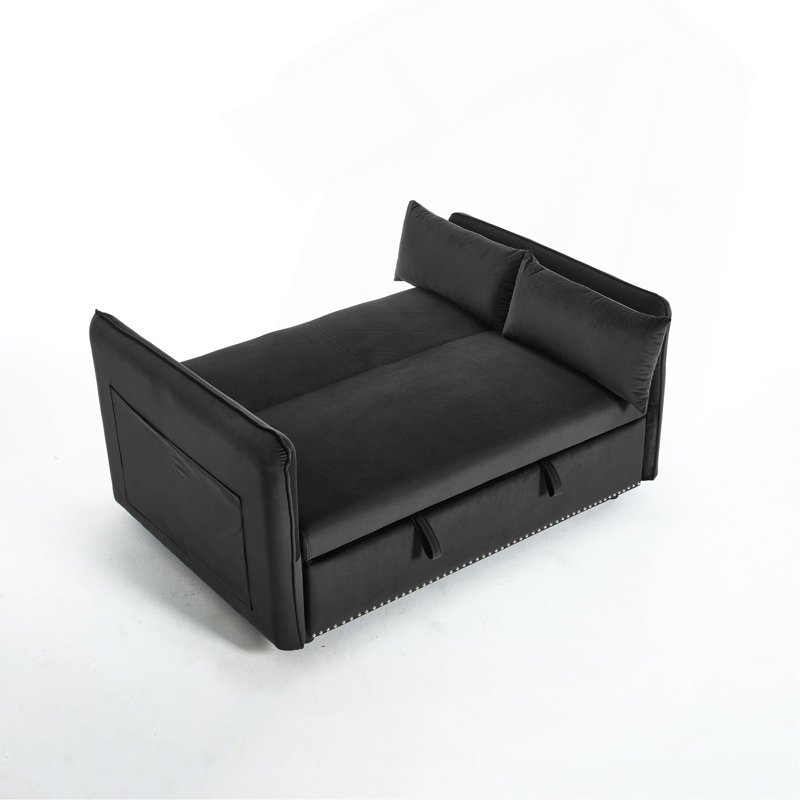 Canapé-lit convertible 3-en-1, Noir
