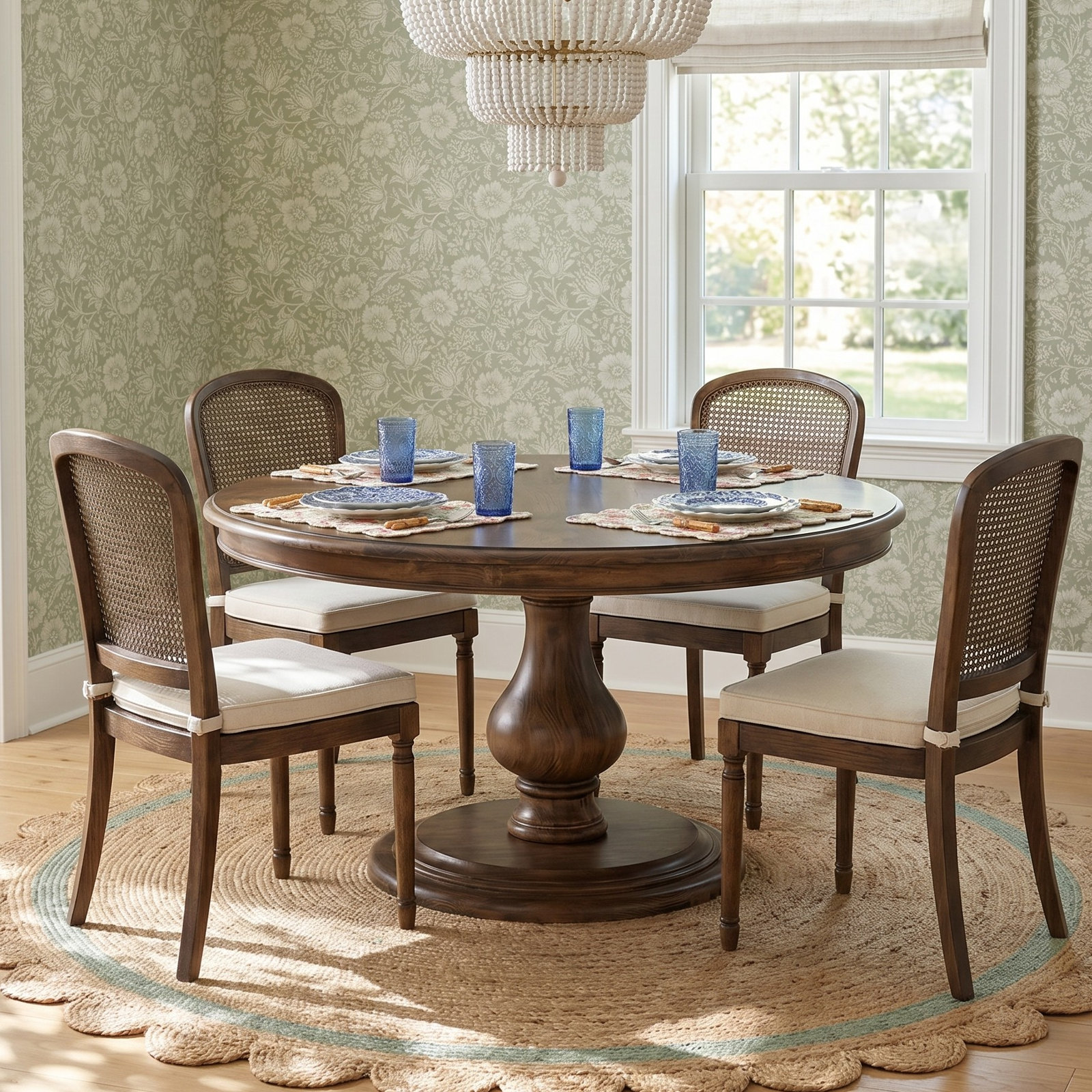 Albia 54" Pine Dining Table, Brown