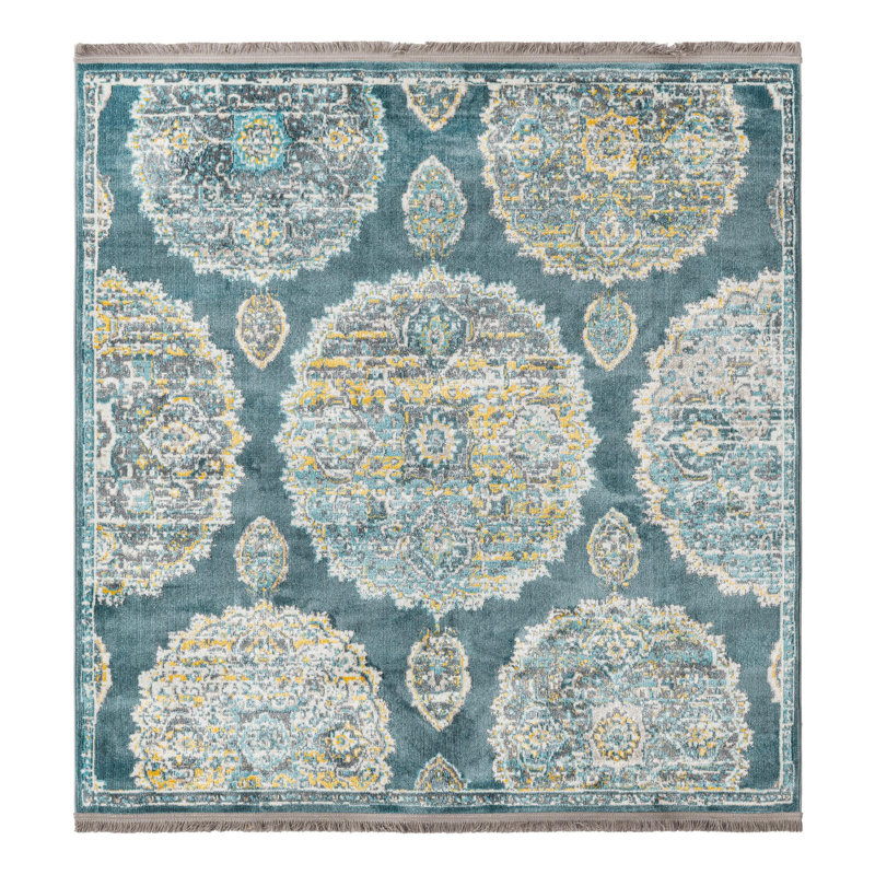 Paragon Floral Indoor Rug, Square 5'5"