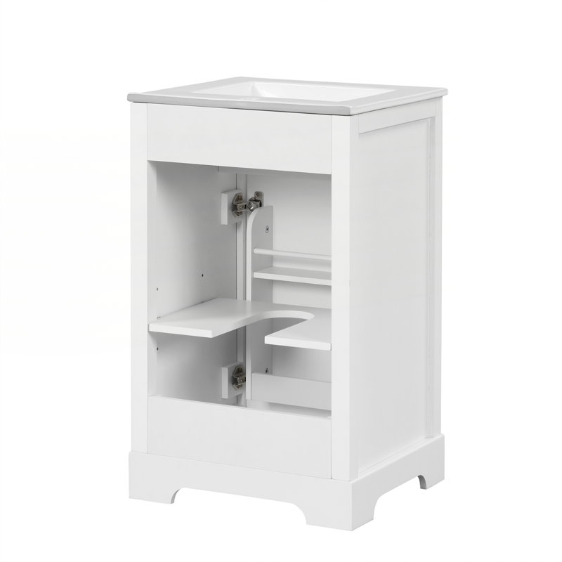 Meuble-lavabo de 20 po avec lavabo, Blanc