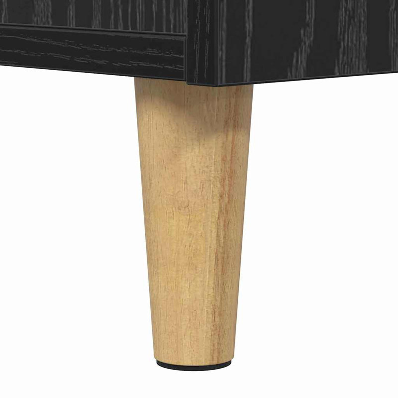 40cm W Manufactured Wood Bedside Table, Black Oak
