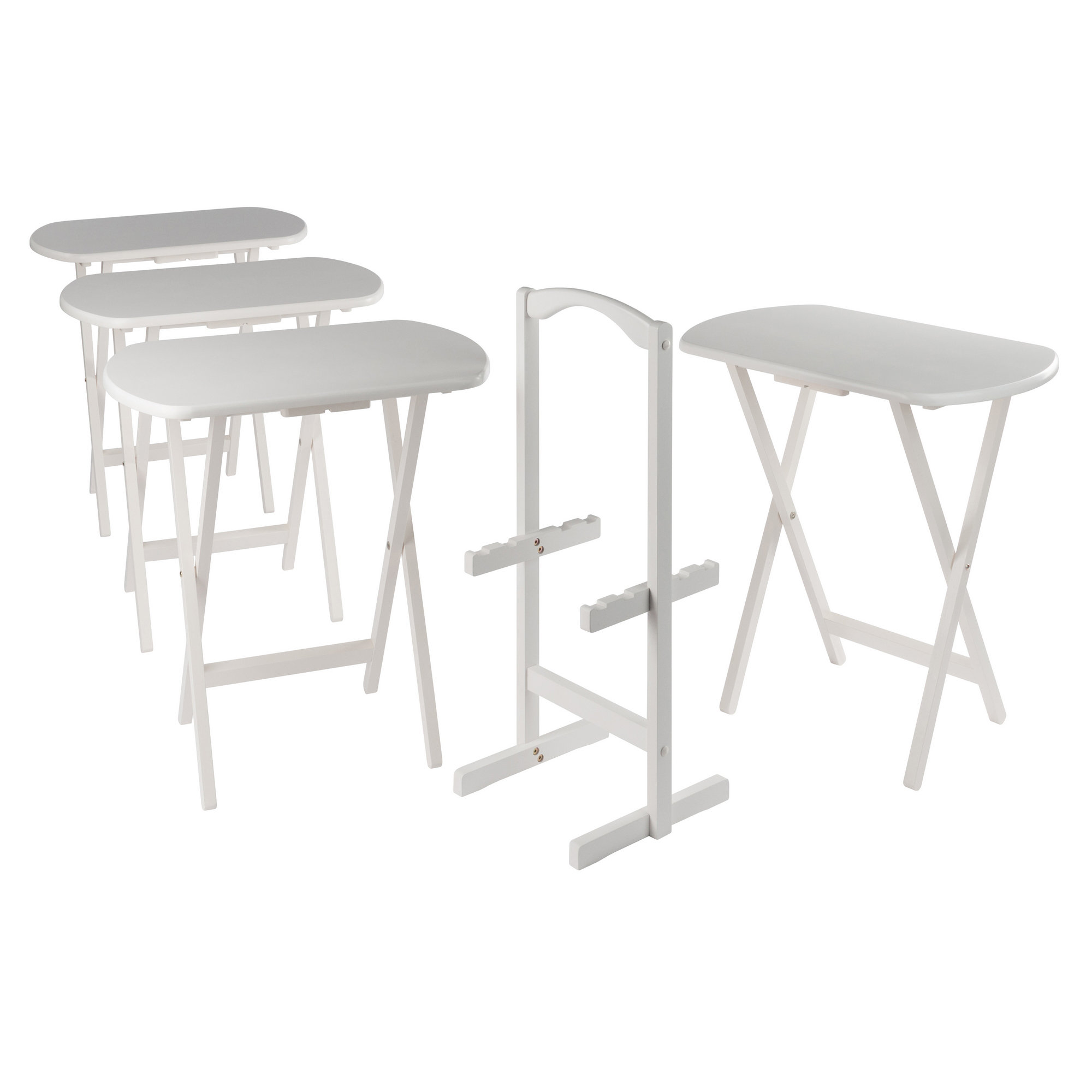 Large Snack Table Ebern Designs Viers 5-pc Oversized Snack Table Set, White - Wayfair Canada