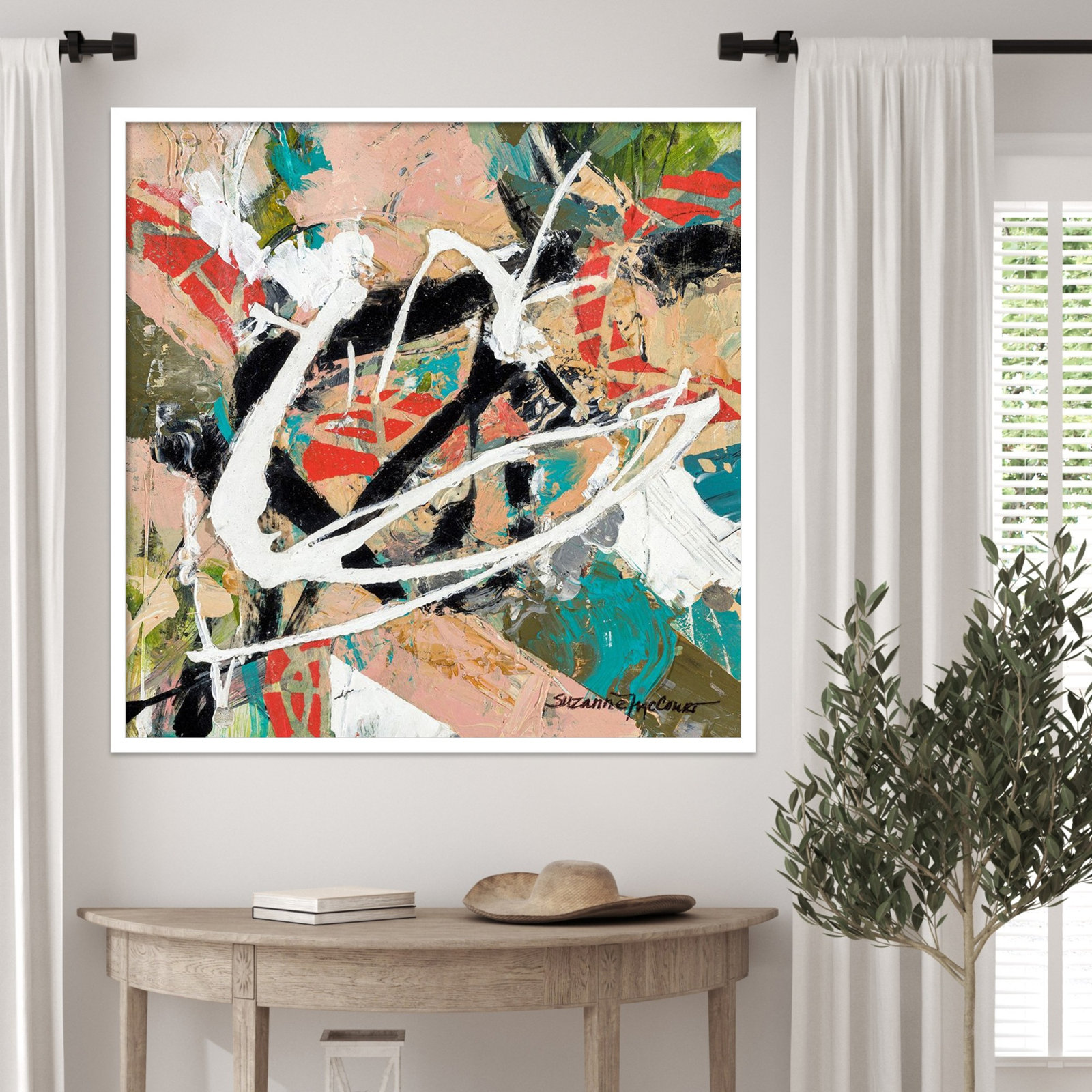 Sutter "Stacked" Print by Suzanne McCourt, 33" H x 33" W, White