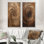 Ensemble de salon brun avec spirales abstraites et murales