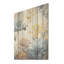 Blooming Mums en beige et bleu - Art sur bois de pin naturel-356409083