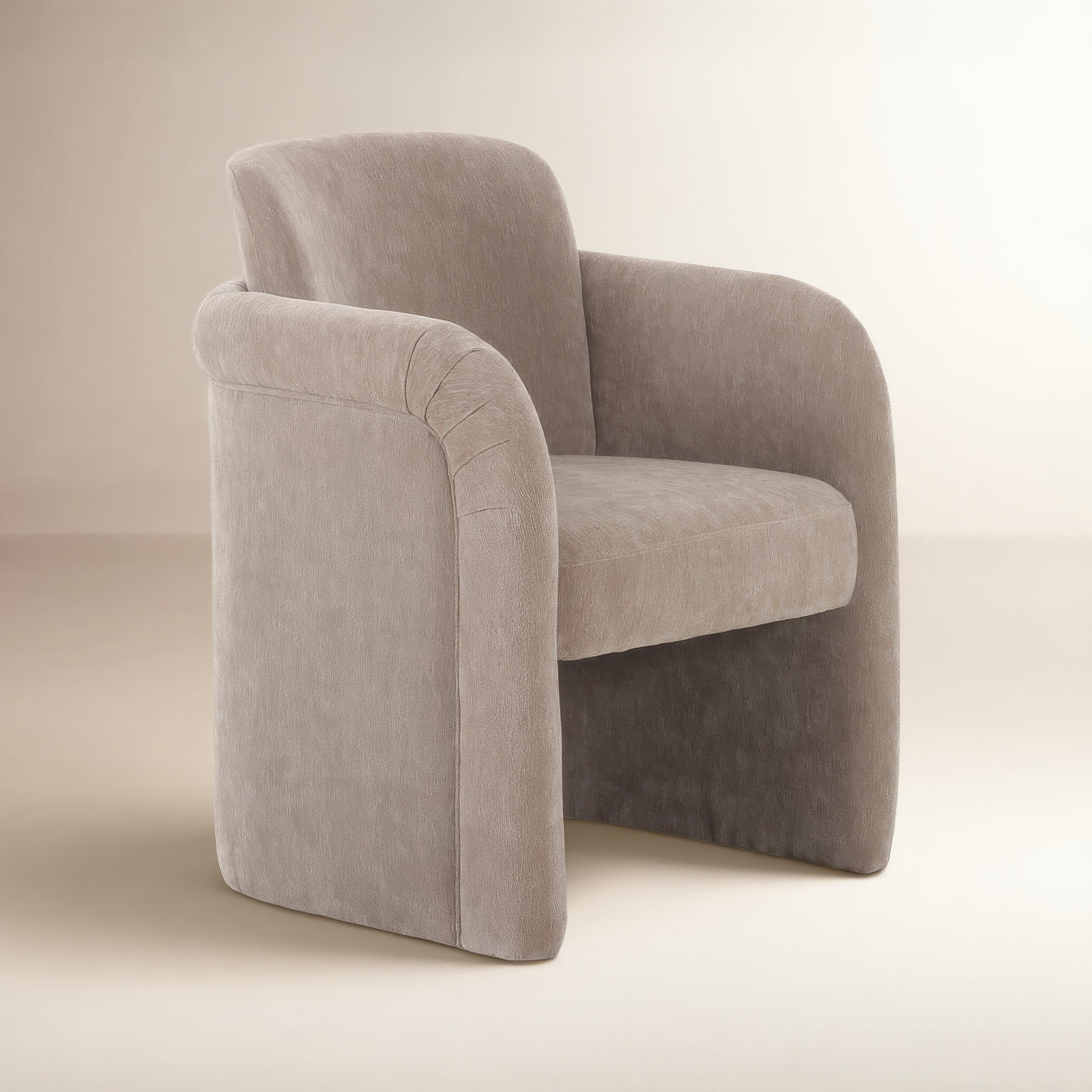 Becca Armchair, Light Beige Performance Chenille